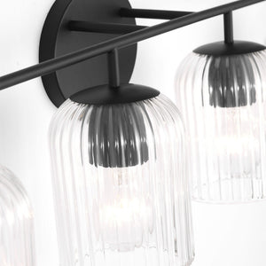 Generation Lighting - GLV1134MBK - Four Light Vanity - Eisele - Midnight Black