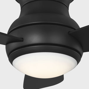 Generation Lighting - 3OBSHR32MBKD - 32"Ceiling Fan - Orbis 32 Hugger LED - Midnight Black