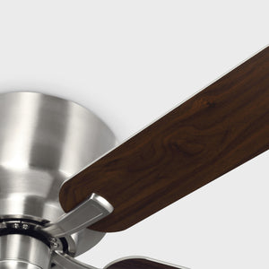 Generation Lighting - 5LDH52BS - 52"Ceiling Fan - Linden 52 Hugger - Brushed Steel