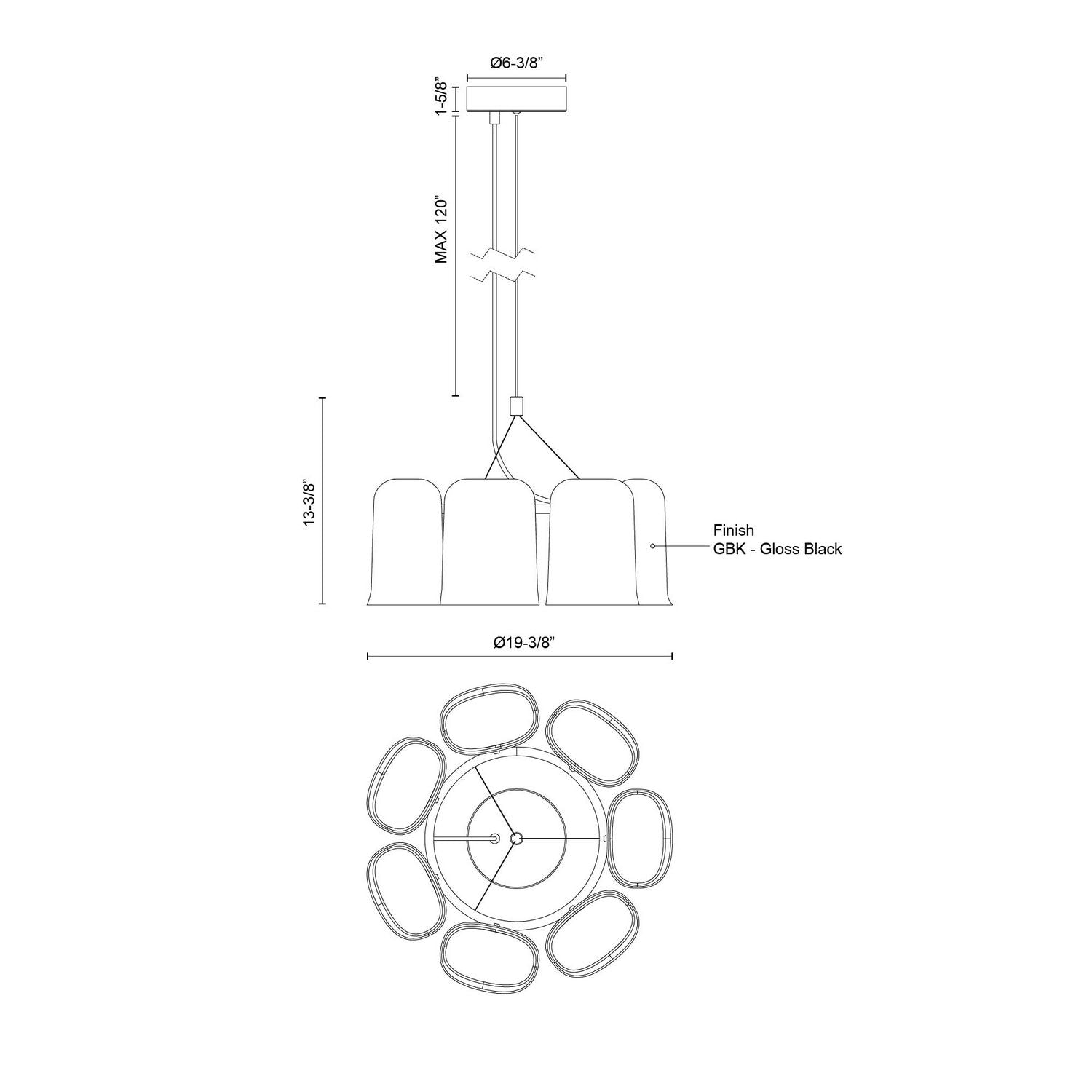 Kuzco Lighting - CH21120-VB-UNV - LED Chandelier - Bell - Vintage Brass