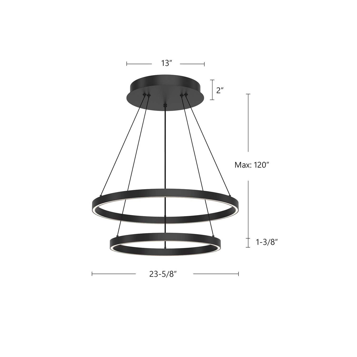 Kuzco Lighting - CH87224-BK-UNV-010 - LED Chandelier - Cerchio - Black