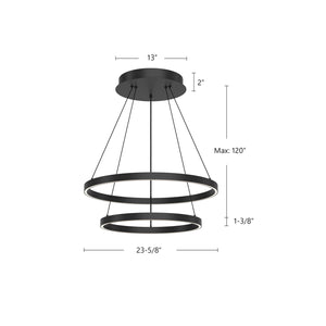 Kuzco Lighting - CH87224-BK-UNV-010 - LED Chandelier - Cerchio - Black