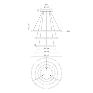 Kuzco Lighting - CH87332-BK-UNV-010 - LED Chandelier - Cerchio - Black