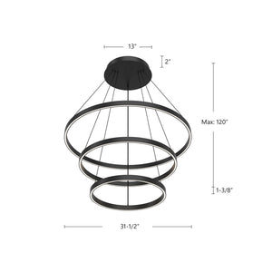 Kuzco Lighting - CH87332-BK-UNV-010 - LED Chandelier - Cerchio - Black
