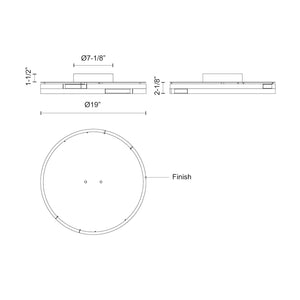 Kuzco Lighting - FM52719-BK-UNV-010 - LED Flush Mount - Anello Minor - Black