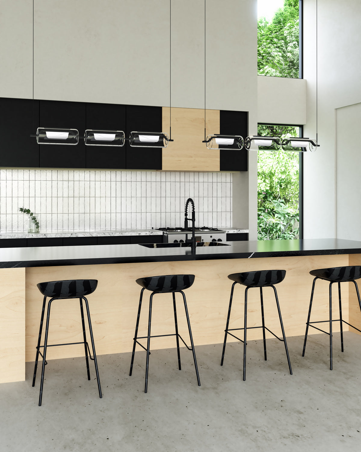 Kuzco Lighting - LP28543-BK-UNV - LED Linear Pendant - Hilo - Black
