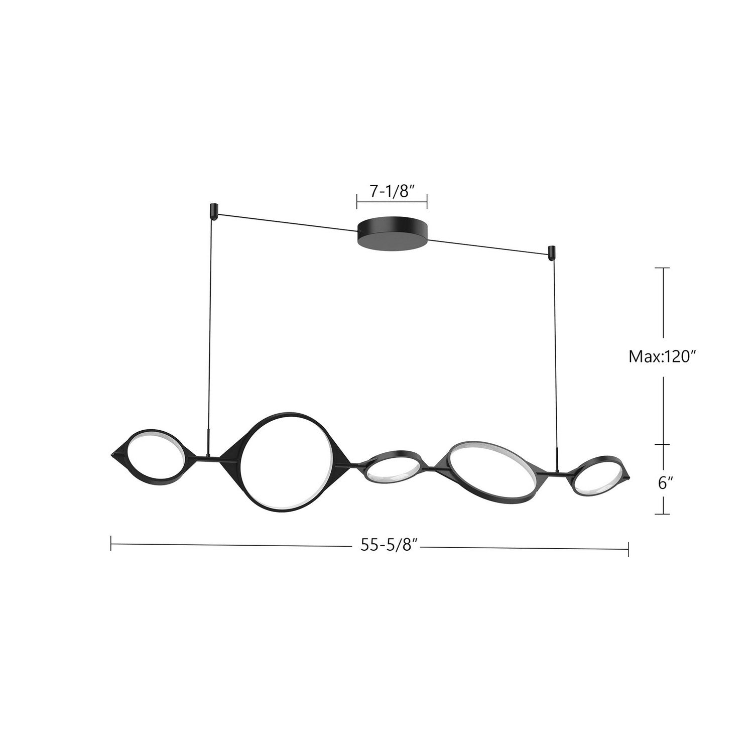 Kuzco Lighting - LP84457-BK-UNV - LED Linear Pendant - Serif - Black