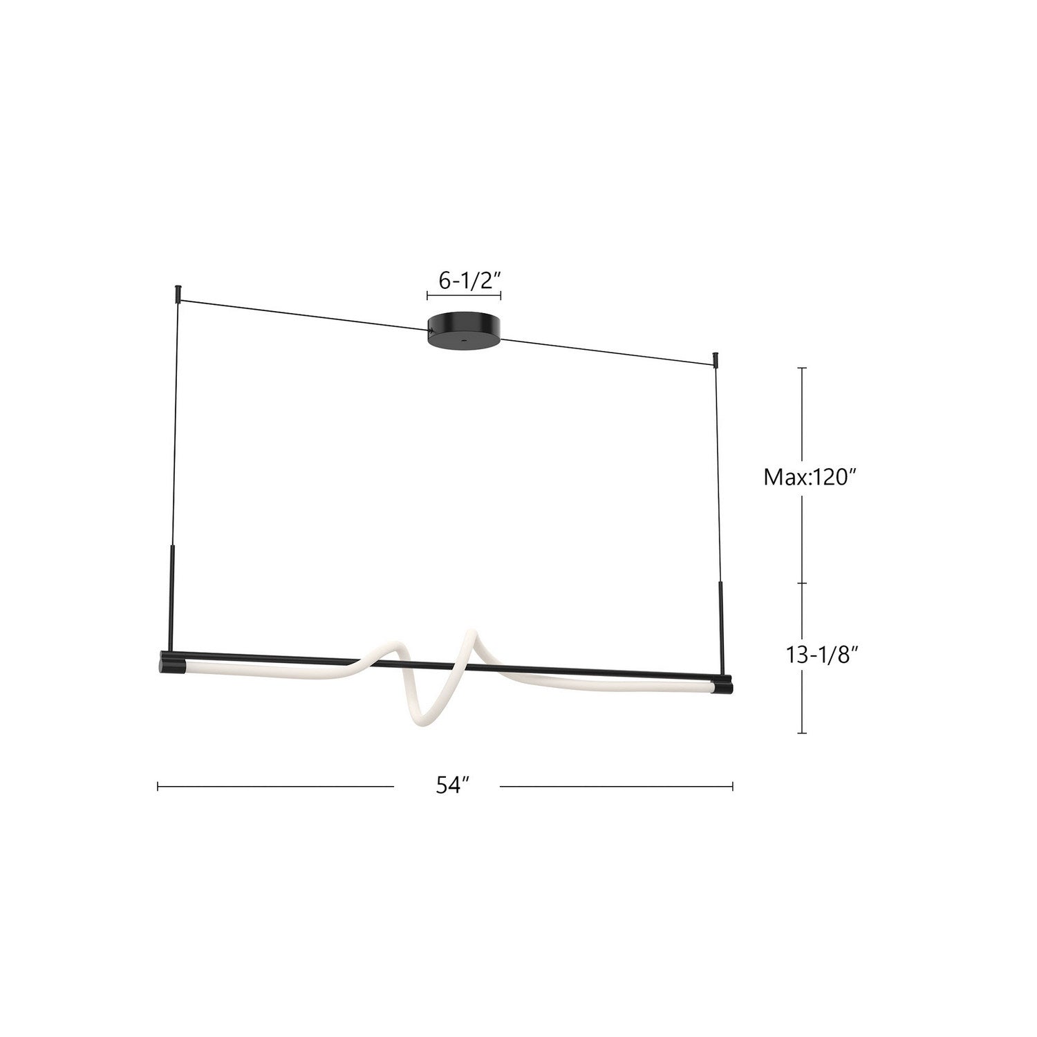 Kuzco Lighting - LP95354-BK-UNV - LED Linear Pendant - Cursive - Black