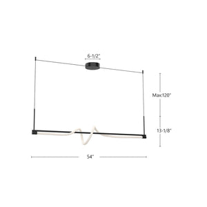 Kuzco Lighting - LP95354-BK-UNV - LED Linear Pendant - Cursive - Black