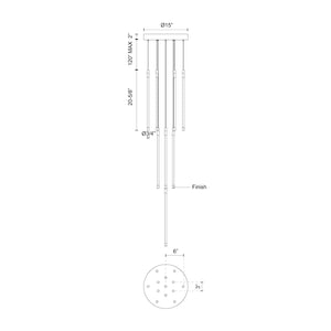 Kuzco Lighting - MP75121-BG-UNV-010 - LED Pendant - Motif - Brushed Gold
