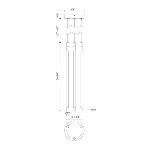 Kuzco Lighting - MP75221-BK-UNV - LED Pendant - Motif - Black