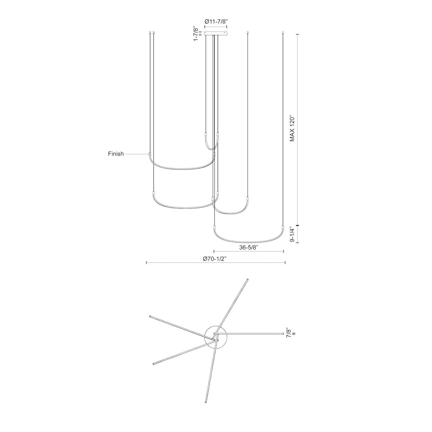 Kuzco Lighting - MP89570-BN-UNV - LED Pendant - Talis - Brushed Nickel