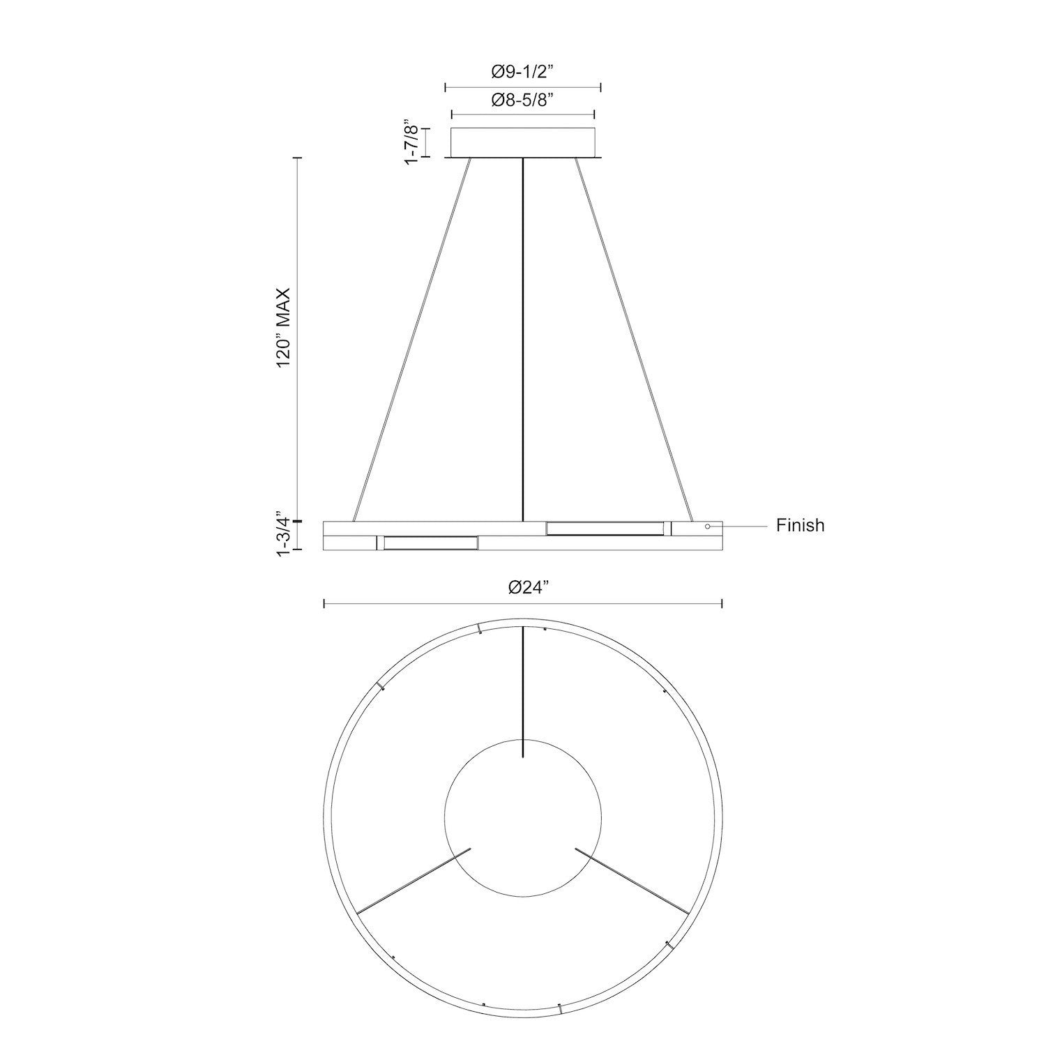 Kuzco Lighting - PD52724-WT-UNV - LED Pendant - Anello Minor - Walnut
