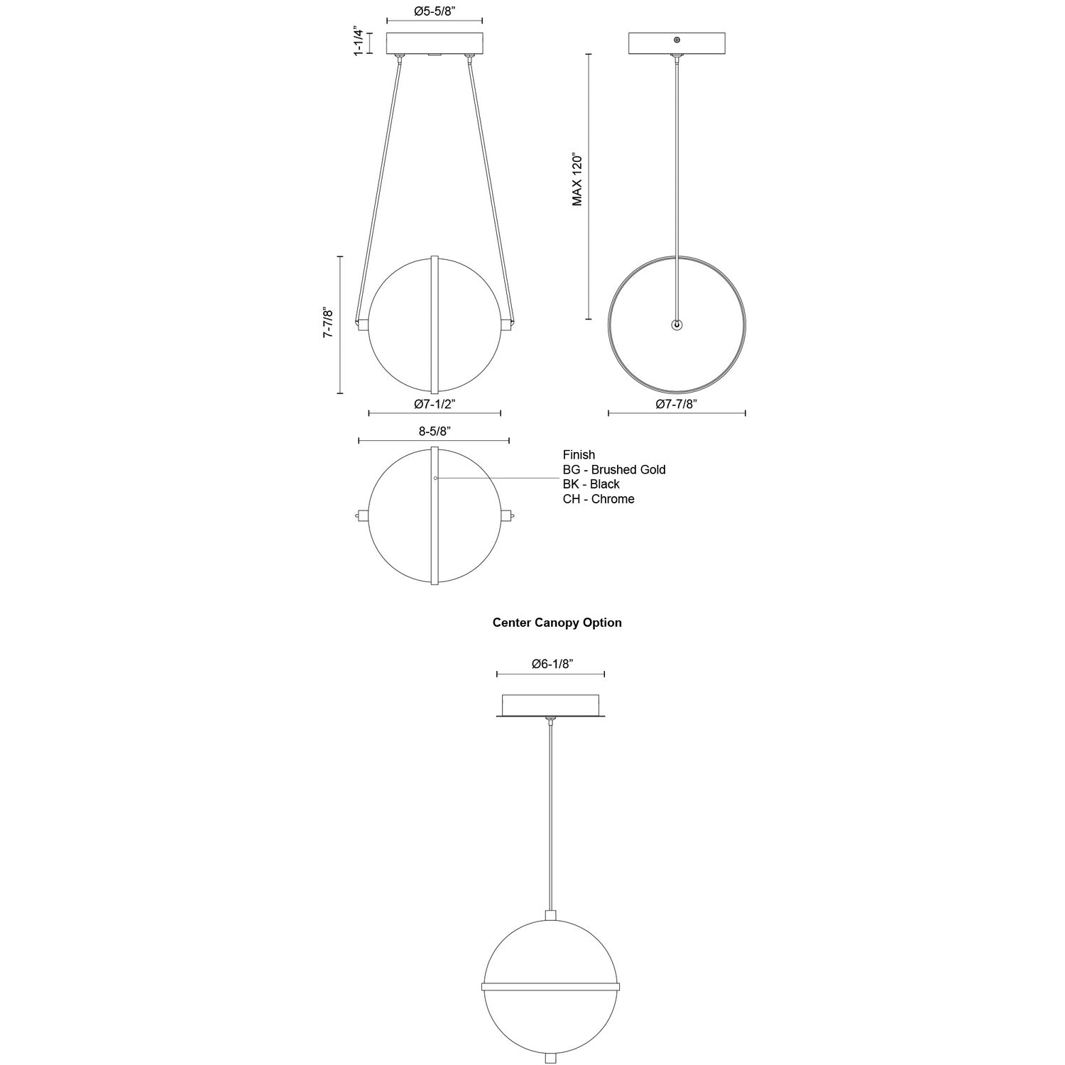 Kuzco Lighting - PD76708-CH-UNV - LED Pendant - Aries - Chrome