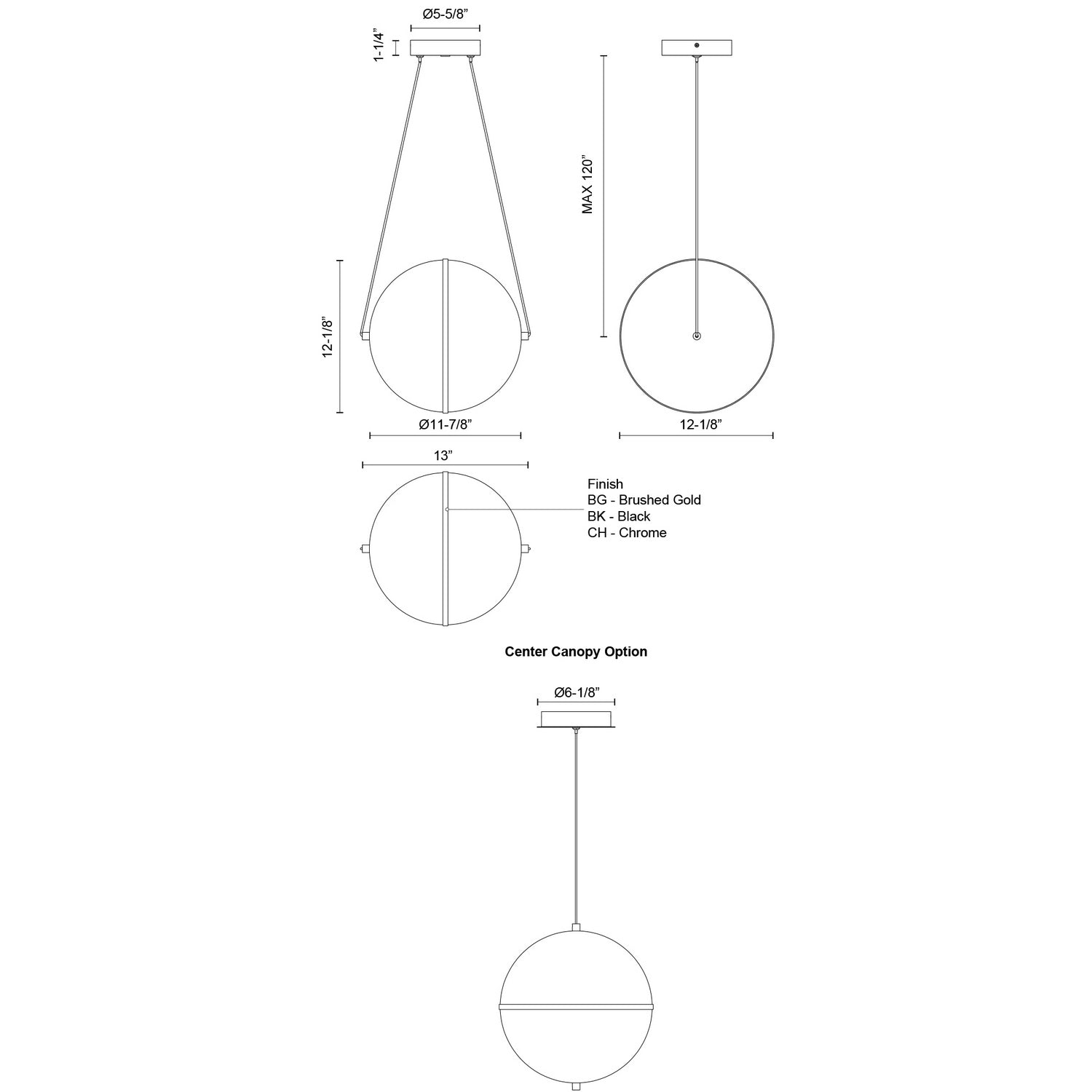 Kuzco Lighting - PD76712-CH-UNV - LED Pendant - Aries - Chrome