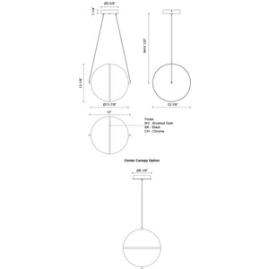 Kuzco Lighting - PD76712-CH-UNV - LED Pendant - Aries - Chrome