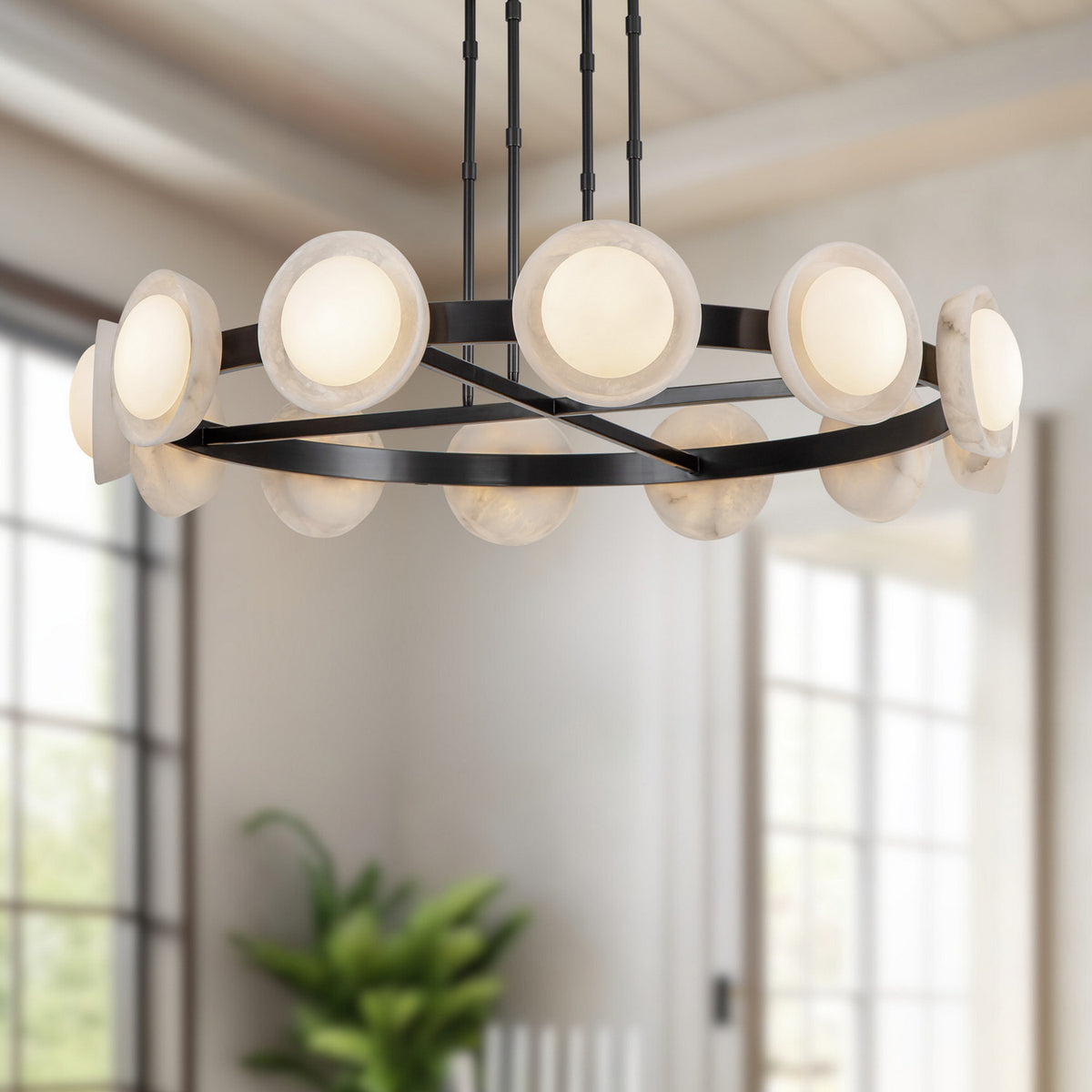 Alora - CH320050UBAR-UNV - LED Chandelier - Alonso - Urban Bronze/Alabaster
