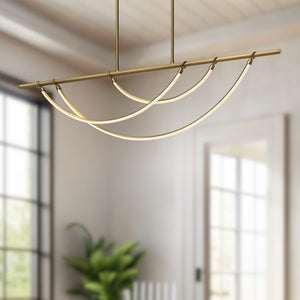Alora - LP317460VB-UNV-010 - LED Linear Pendant - Aryas - Vintage Brass