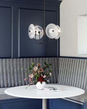 Alora - PD417904MBCR-UNV - LED Pendant - Hera - Matte Black/Clear Ribbed Glass