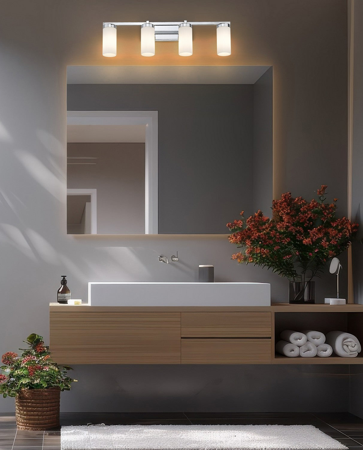 Z-Lite - 3044-4V-CH - Four Light Vanity - Danica - Chrome