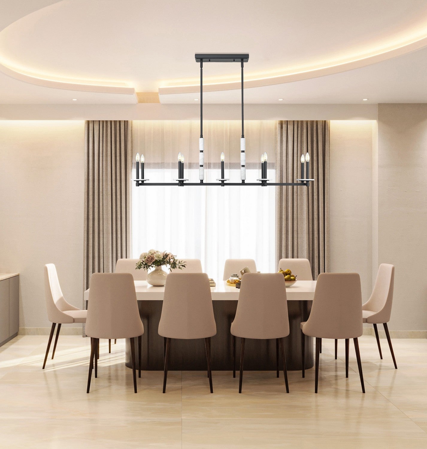 Z-Lite - 3045-10L-MB - Ten Light Linear Chandelier - Kaden - Matte Black