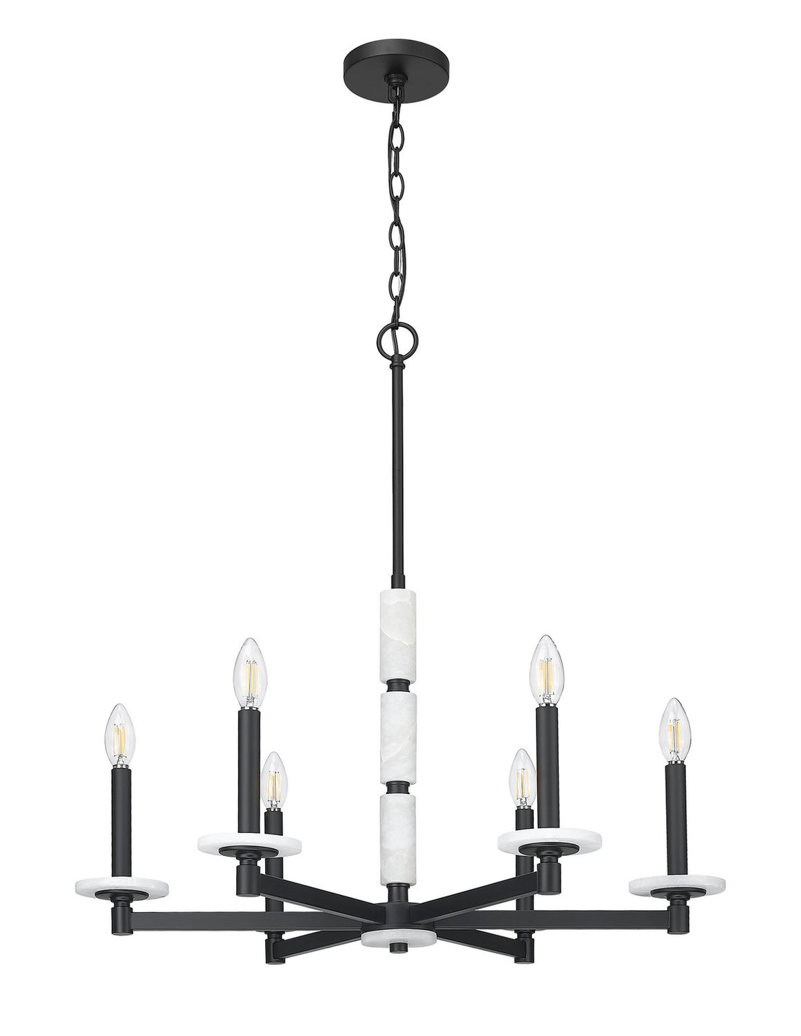 Z-Lite - 3045-6MB - Six Light Chandelier - Kaden - Matte Black