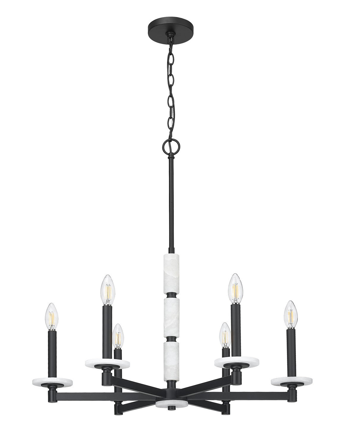 Z-Lite - 3045-6MB - Six Light Chandelier - Kaden - Matte Black
