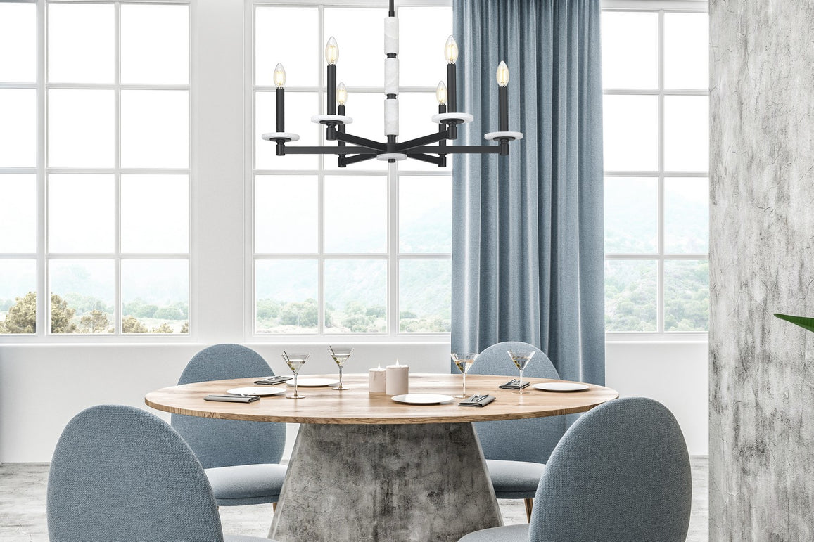 Z-Lite - 3045-6MB - Six Light Chandelier - Kaden - Matte Black