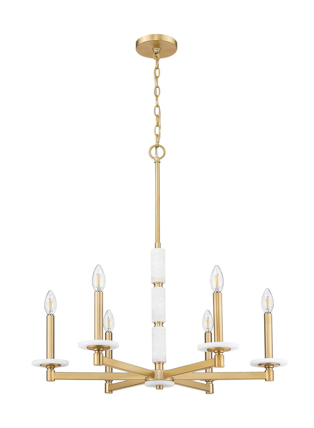 Z-Lite - 3045-6MGLD - Six Light Chandelier - Kaden - Modern Gold
