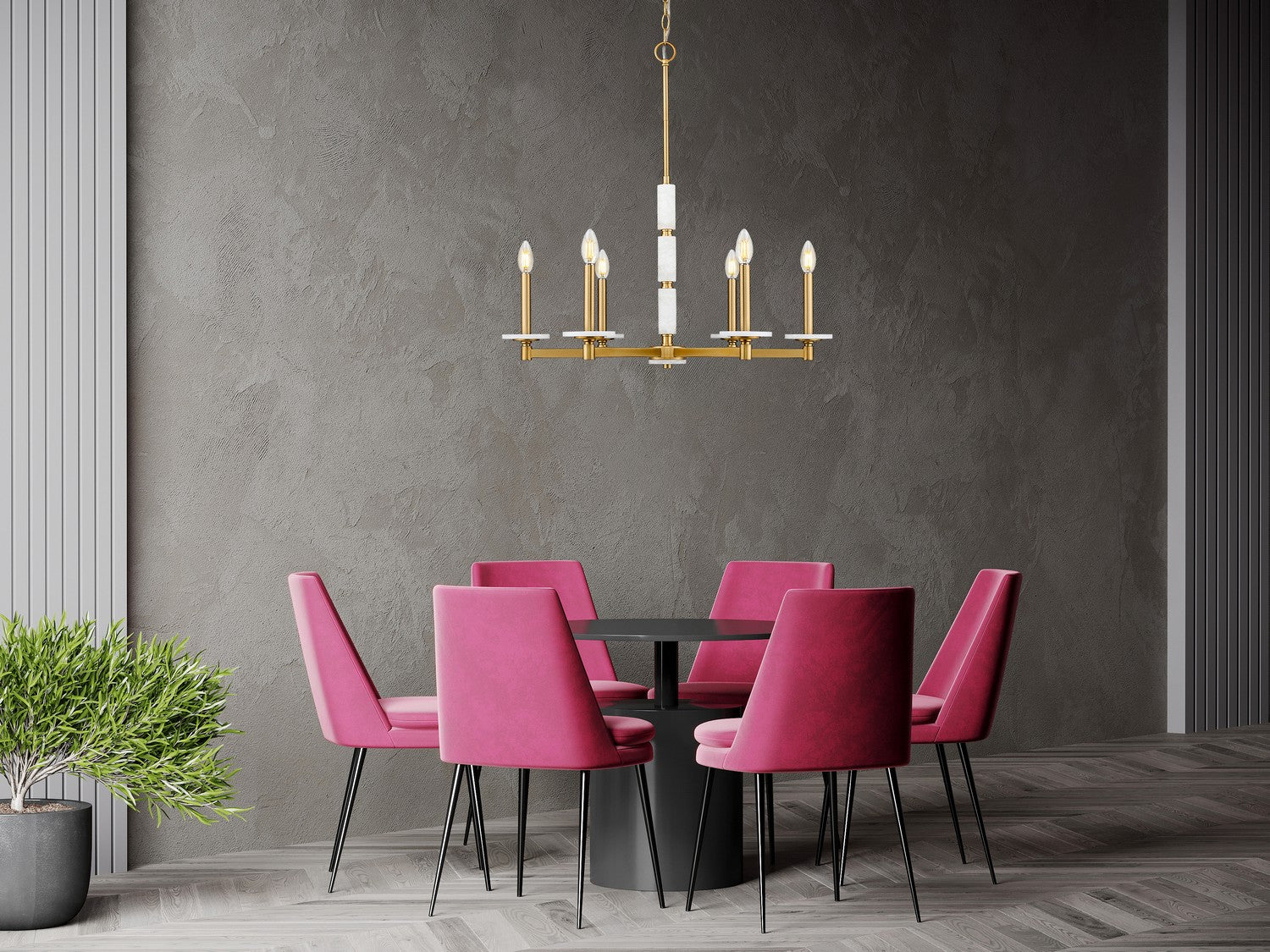 Z-Lite - 3045-6MGLD - Six Light Chandelier - Kaden - Modern Gold