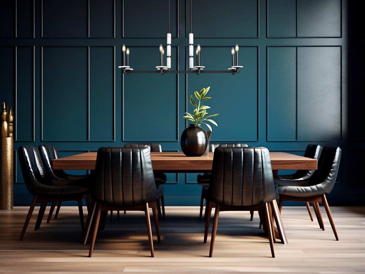 Z-Lite - 3045-8L-MB - Eight Light Linear Chandelier - Kaden - Matte Black