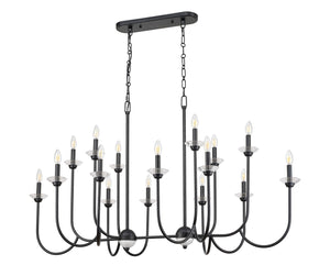 Z-Lite - 352-56L-MB - 16 Light Linear Chandelier - Allistair - Matte Black