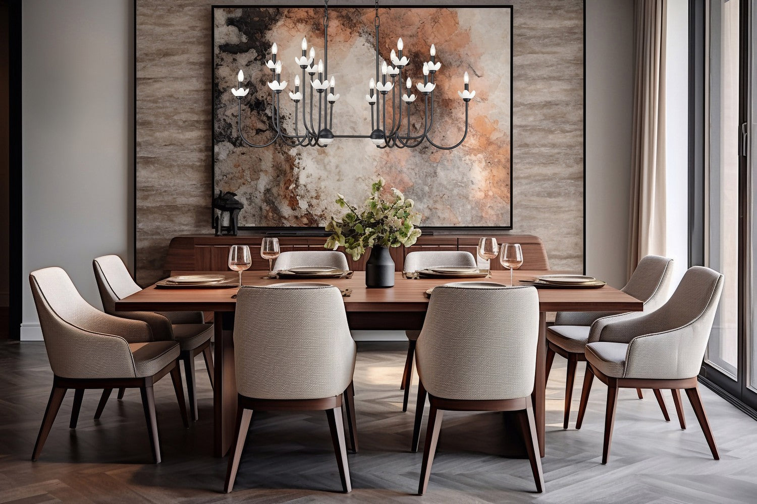 Z-Lite - 352-56L-MB - 16 Light Linear Chandelier - Allistair - Matte Black