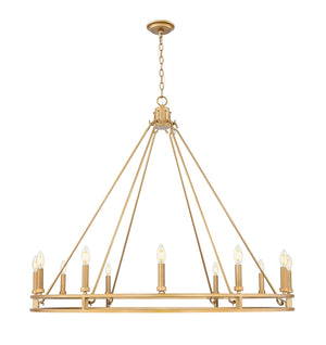 Z-Lite - 4005-12SBR - 12 Light Chandelier - Dennison - Signature Brass