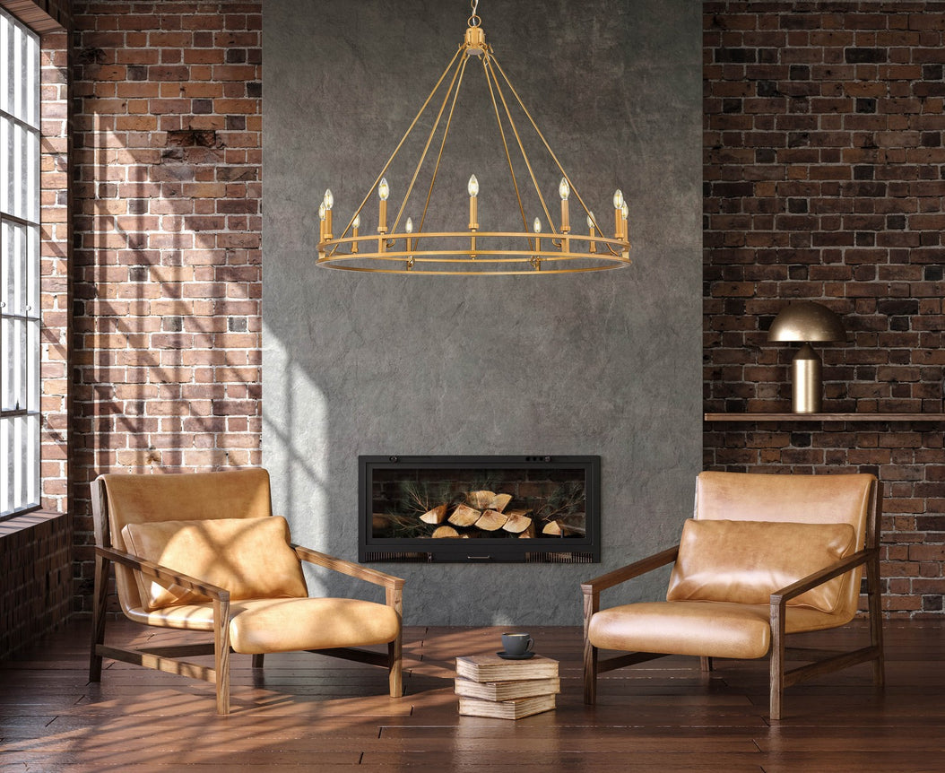 Z-Lite - 4005-12SBR - 12 Light Chandelier - Dennison - Signature Brass