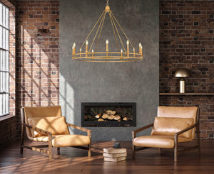 Z-Lite - 4005-12SBR - 12 Light Chandelier - Dennison - Signature Brass