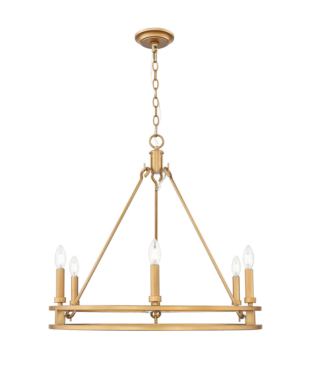 Z-Lite - 4005-6SBR - Six Light Chandelier - Dennison - Signature Brass