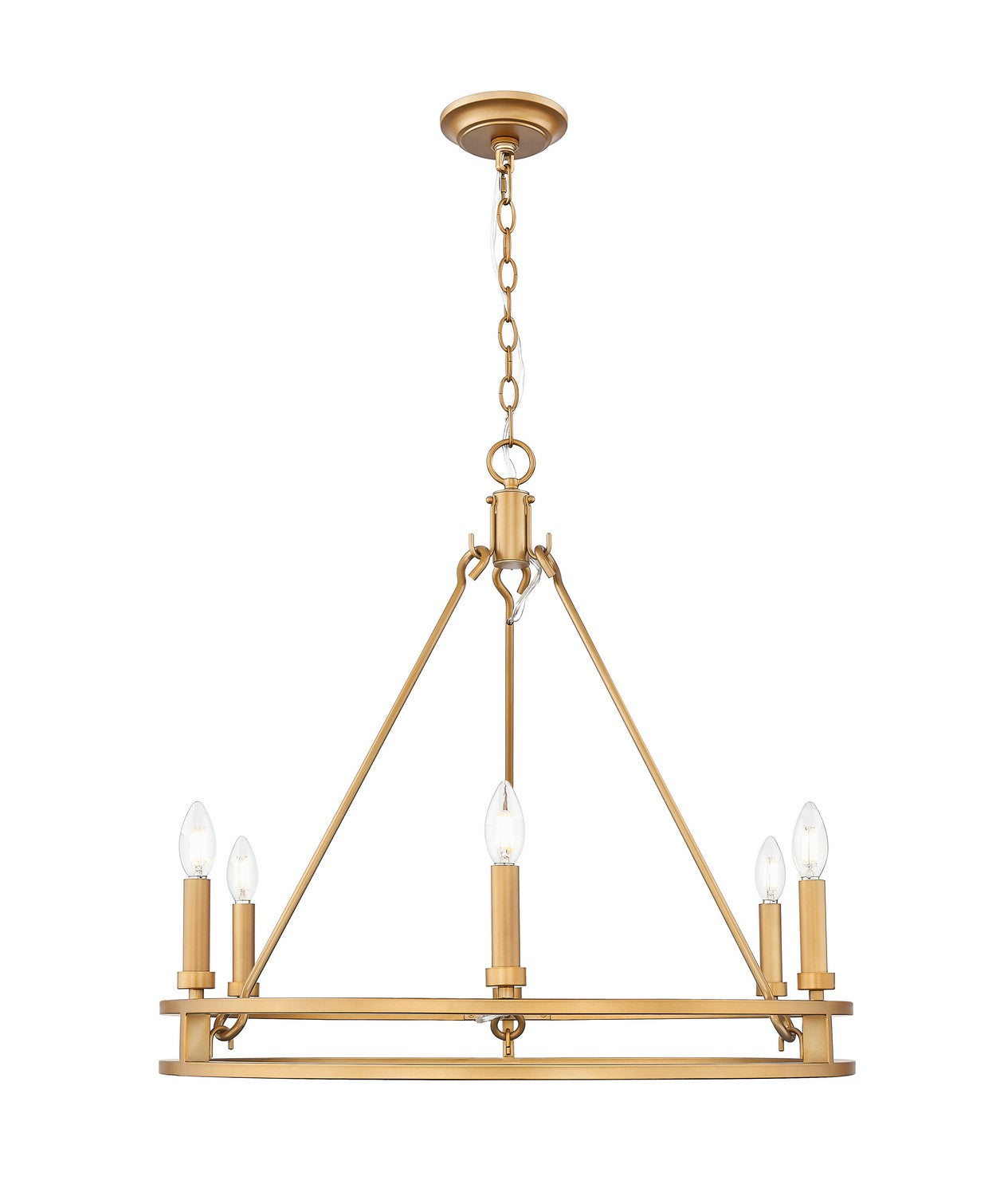 Z-Lite - 4005-6SBR - Six Light Chandelier - Dennison - Signature Brass