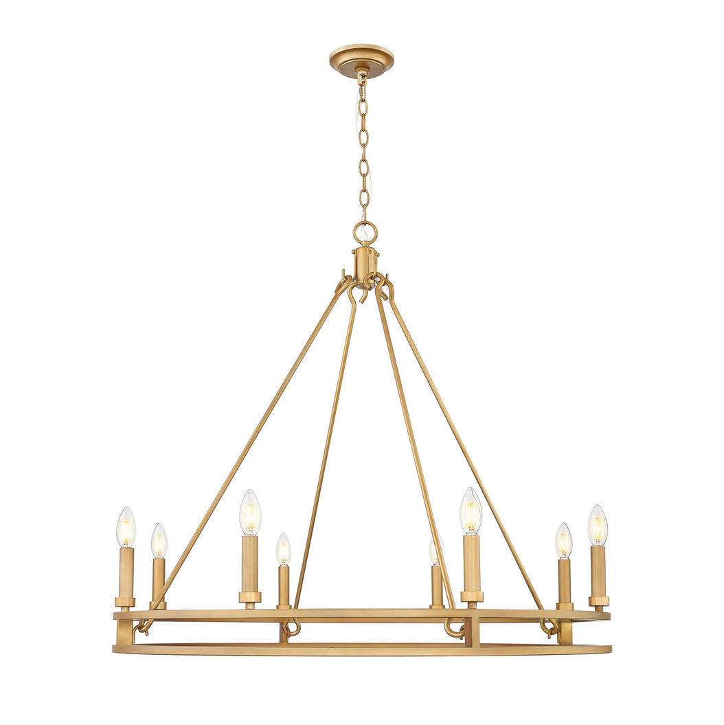 Z-Lite - 4005-8SBR - Eight Light Chandelier - Dennison - Signature Brass