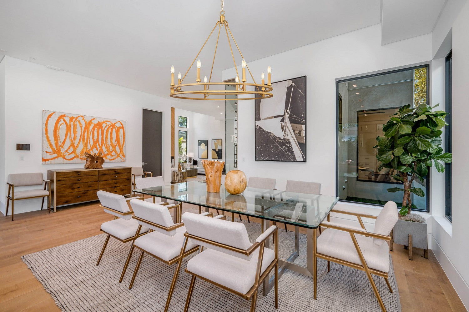 Z-Lite - 4005-8SBR - Eight Light Chandelier - Dennison - Signature Brass