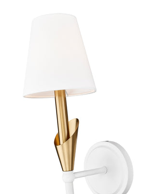 Z-Lite - 4014-1SA-TW-MGLD - One Light Wall Sconce - Claudelle - Tundra White + Modern Gold