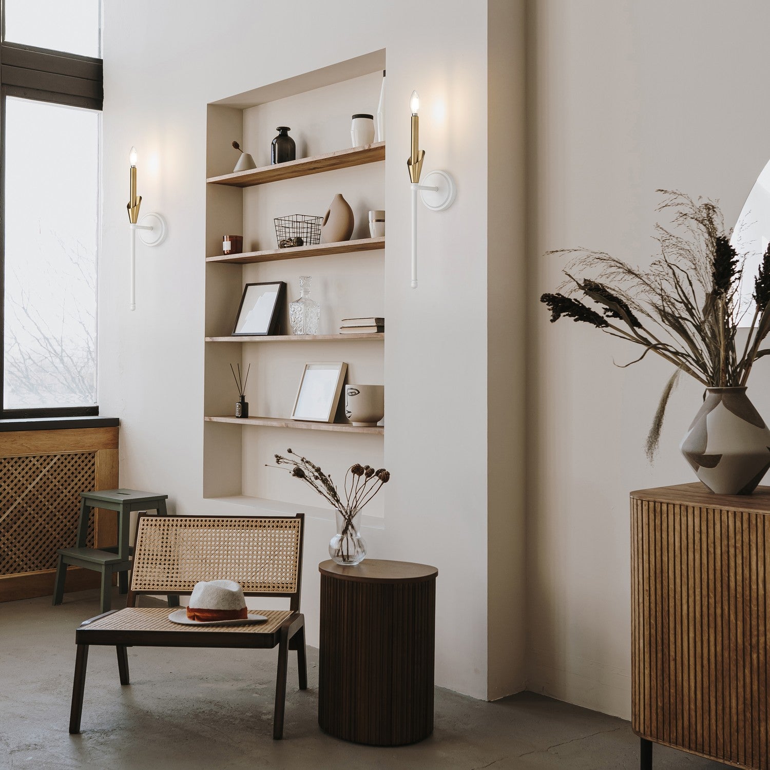 Z-Lite - 4014-1SA-TW-MGLD - One Light Wall Sconce - Claudelle - Tundra White + Modern Gold
