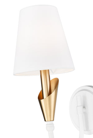 Z-Lite - 4014-1S-TW-MGLD - One Light Wall Sconce - Claudelle - Tundra White + Modern Gold