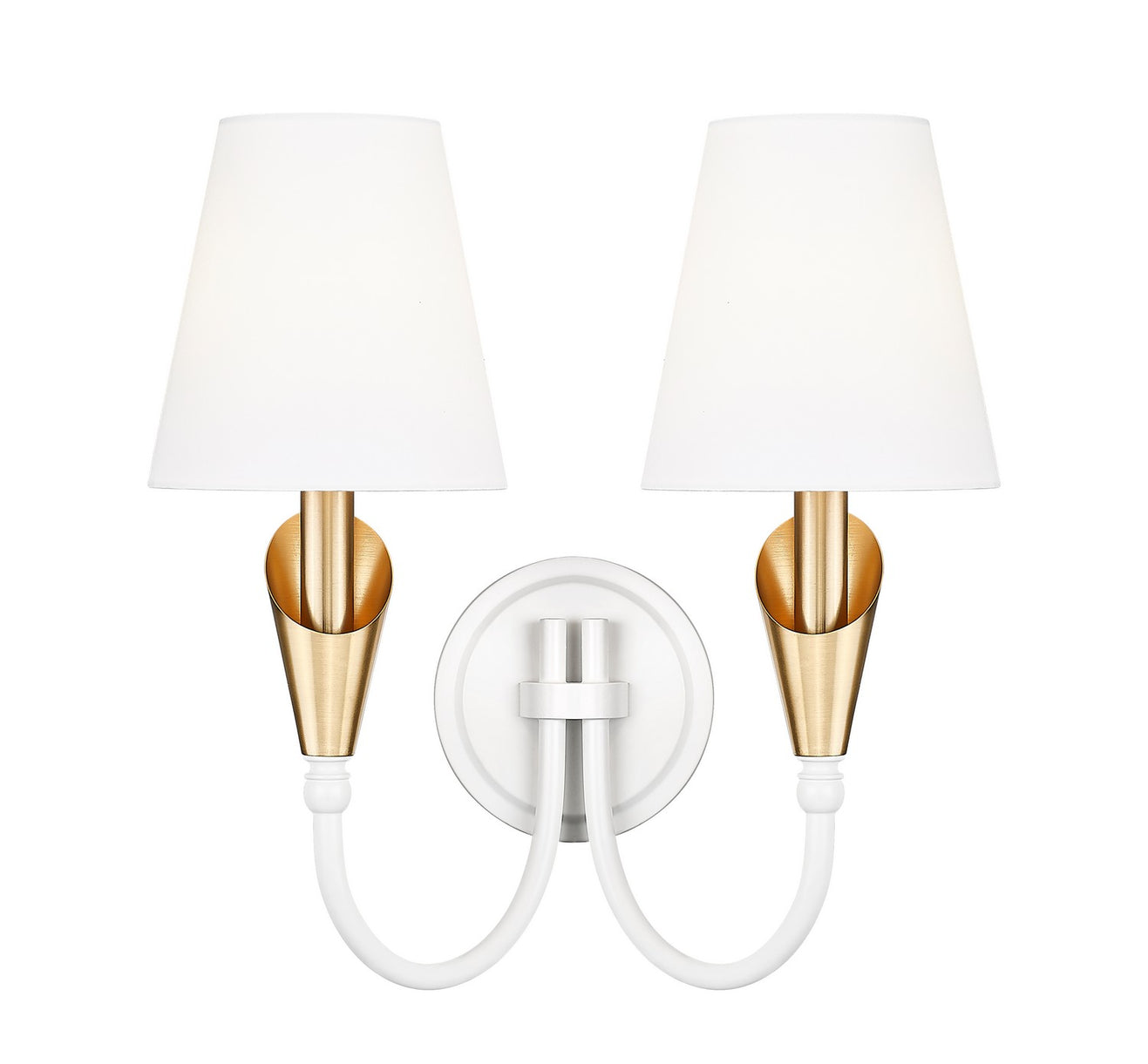 Z-Lite - 4014-2S-TW-MGLD - Two Light Wall Sconce - Claudelle - Tundra White + Modern Gold