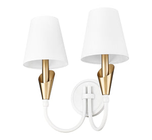 Z-Lite - 4014-2S-TW-MGLD - Two Light Wall Sconce - Claudelle - Tundra White + Modern Gold