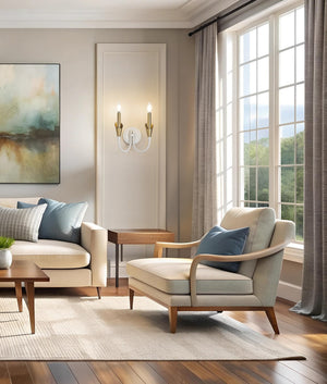 Z-Lite - 4014-2S-TW-MGLD - Two Light Wall Sconce - Claudelle - Tundra White + Modern Gold