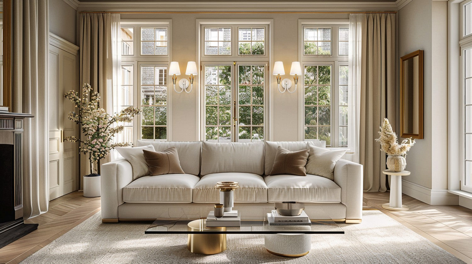 Z-Lite - 4014-2S-TW-MGLD - Two Light Wall Sconce - Claudelle - Tundra White + Modern Gold