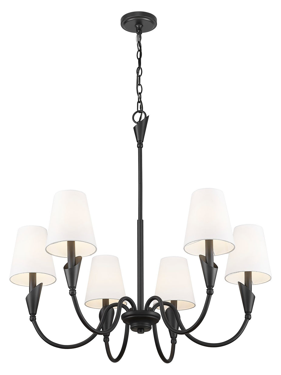 Z-Lite - 4014-32MB - Six Light Chandelier - Claudelle - Matte Black