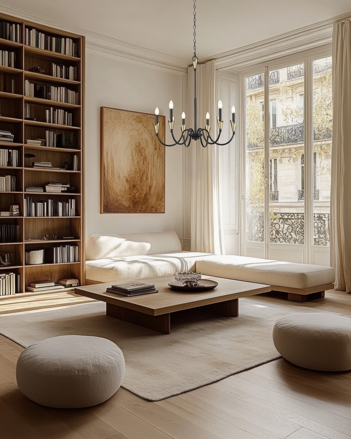 Z-Lite - 4014-32MB-MGLD - Six Light Chandelier - Claudelle - Matte Black + Modern Gold