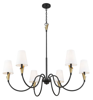 Z-Lite - 4014-46MB-MGLD - Six Light Chandelier - Claudelle - Matte Black + Modern Gold